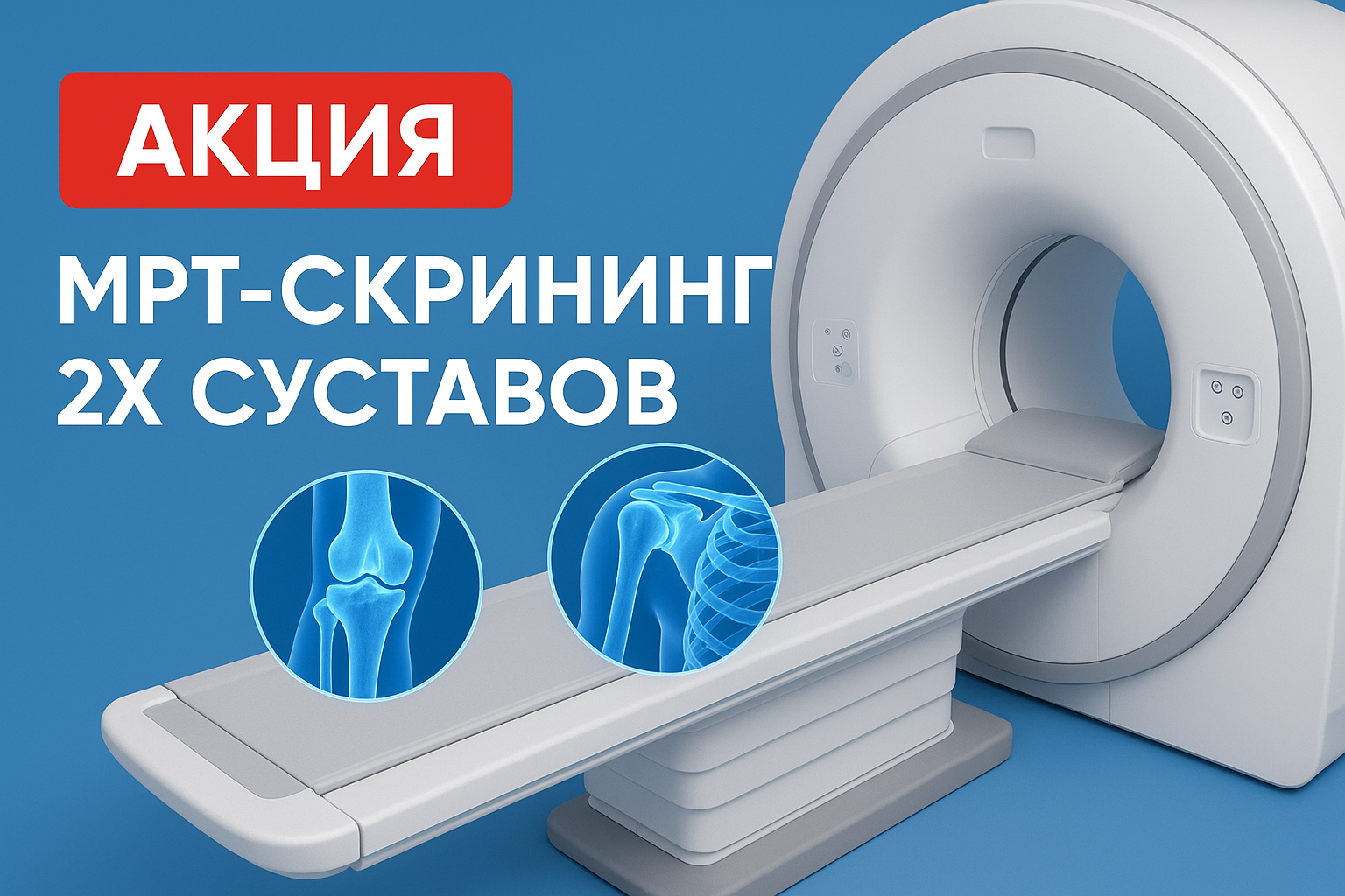 МРТ скрининг 2х суставов